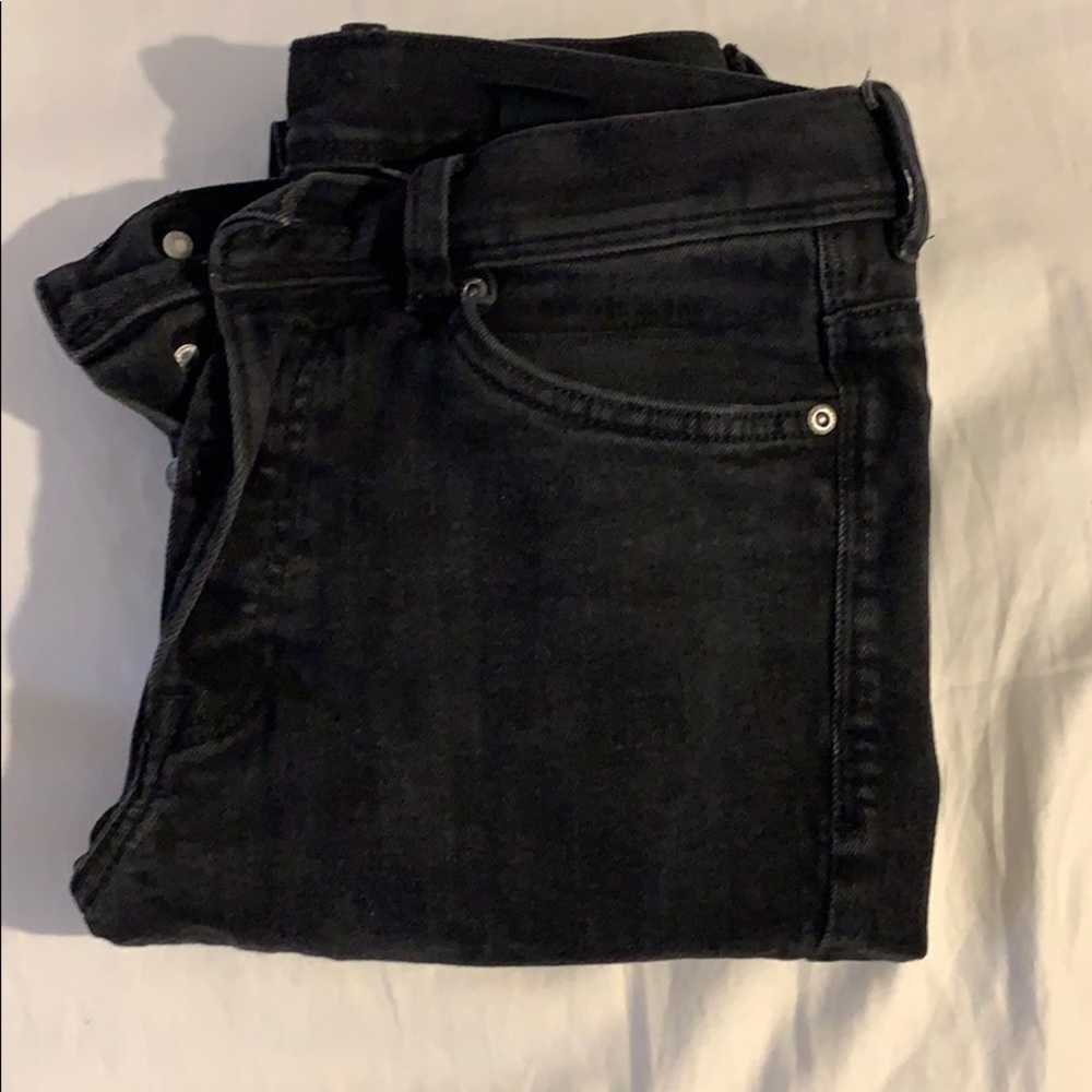 H&M washed black denim jeans.